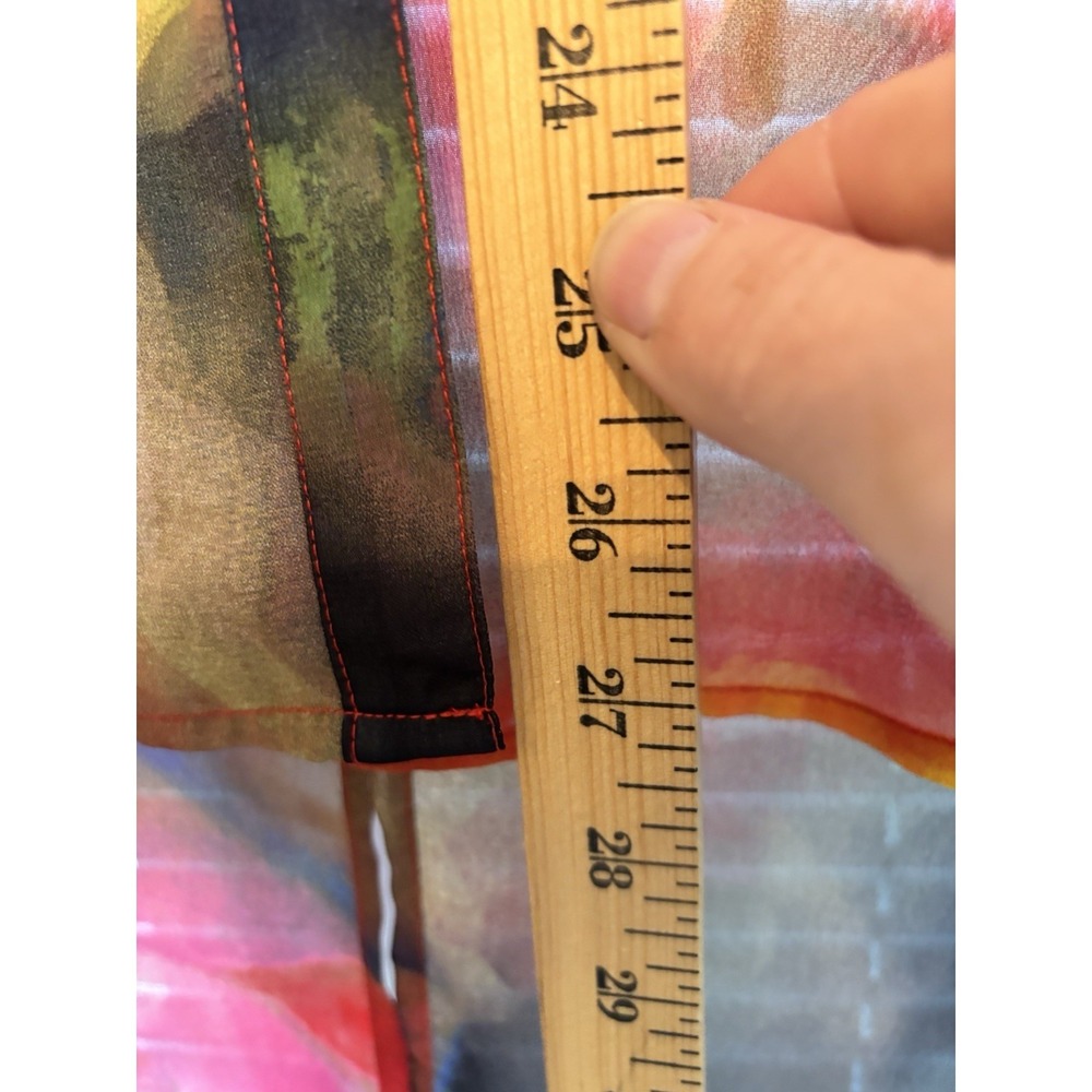 CLARA SUN WOO Tunic XL Abstract Semi Sheer Tuxedo Hem Artsy - Picture 6 of 9